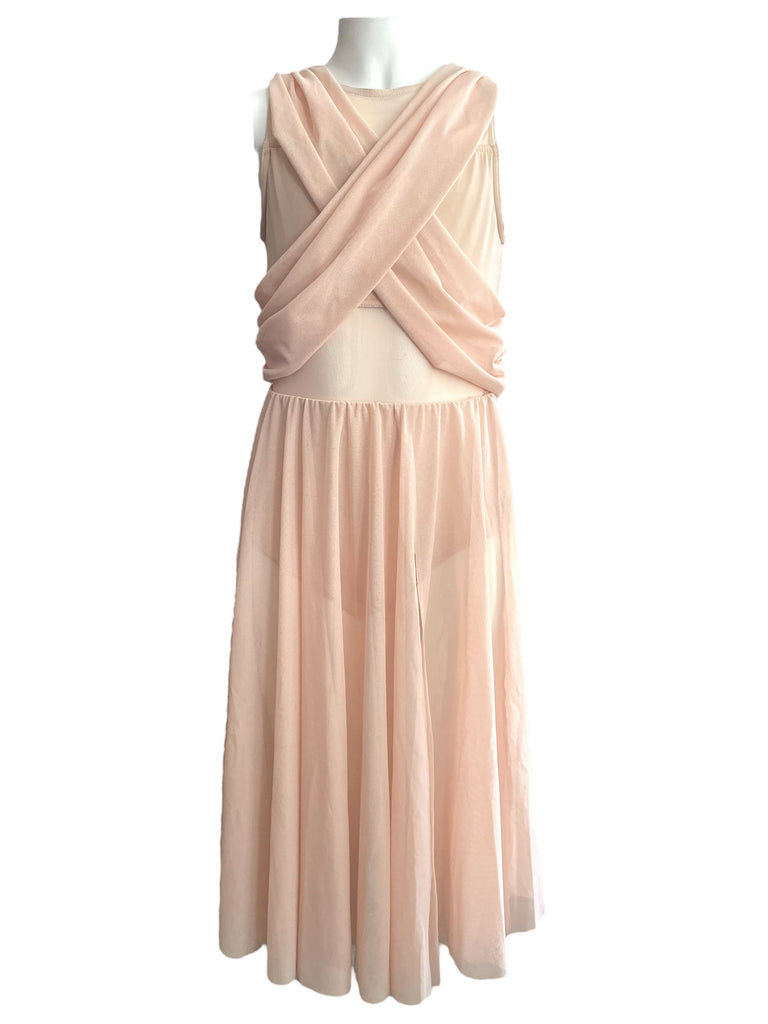 MESH WRAP MIDI DRESS-D11003