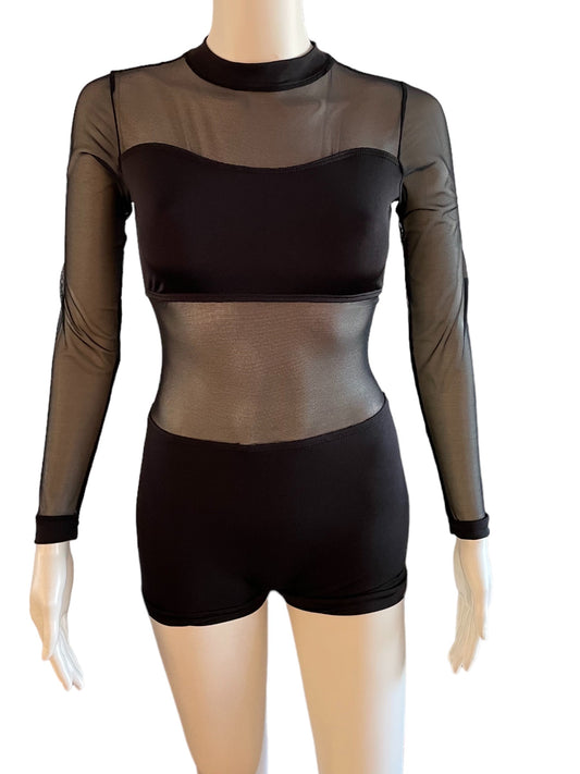 MESH AND SPANDEX BIKETARD