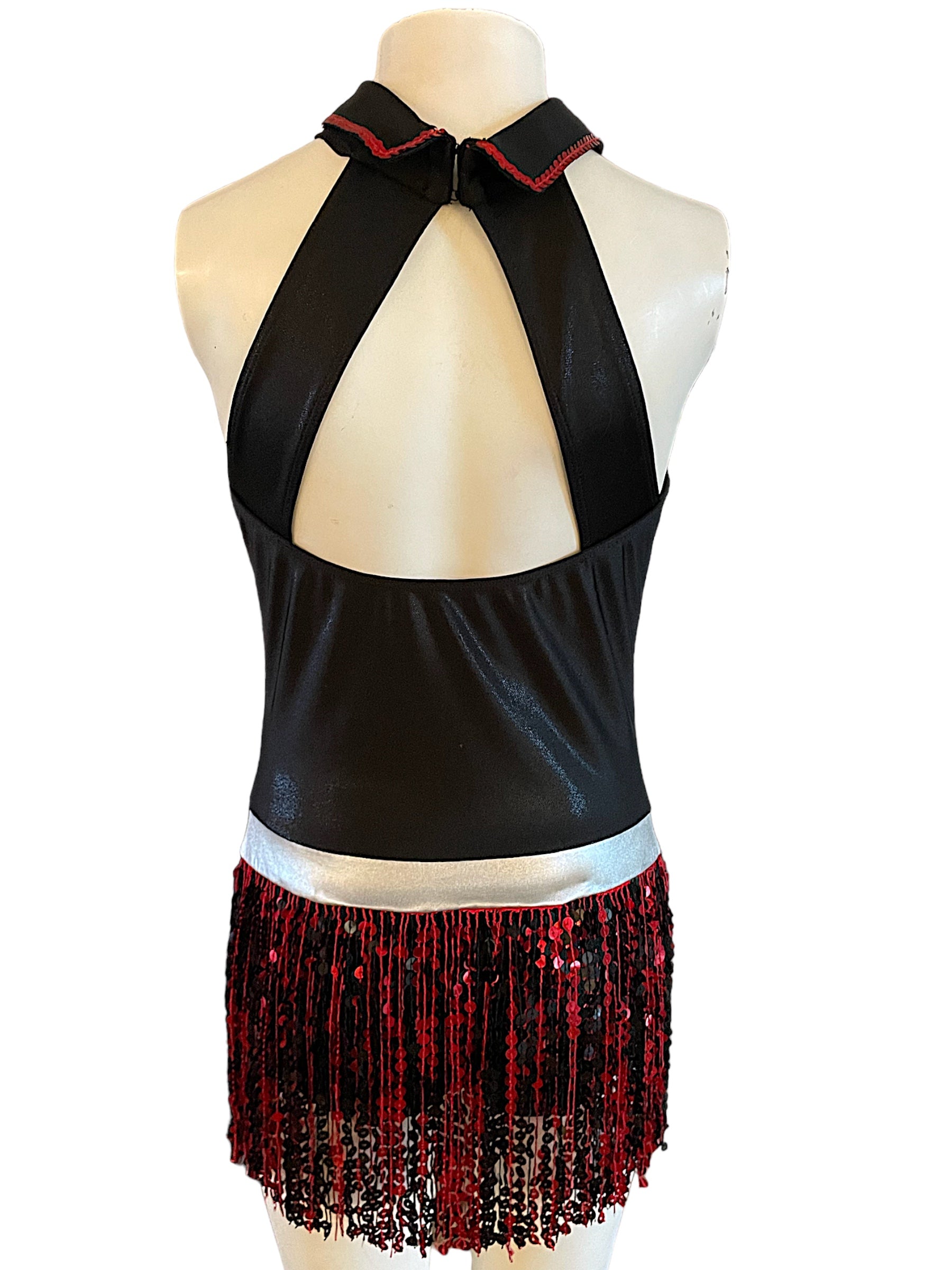 TUXEDO HALTER NECK WITH FRINGE-J5015 – The Dance Rack