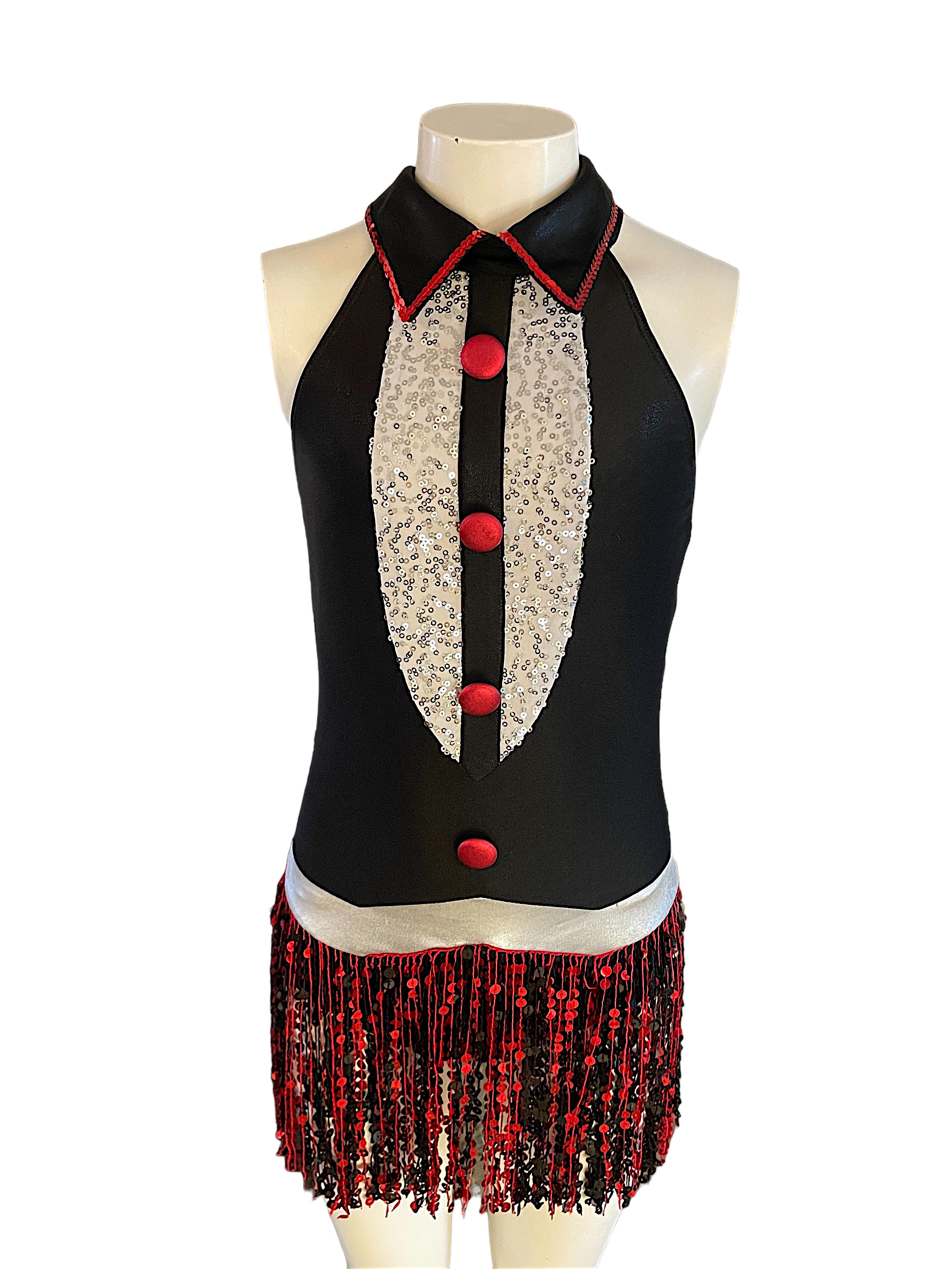 TUXEDO HALTER NECK WITH FRINGE-J5015 – The Dance Rack