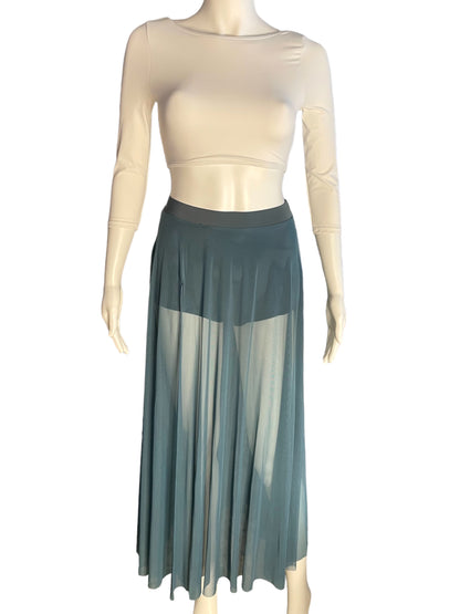 HIGH WAIST MESH MAXI SKIRT- S7823