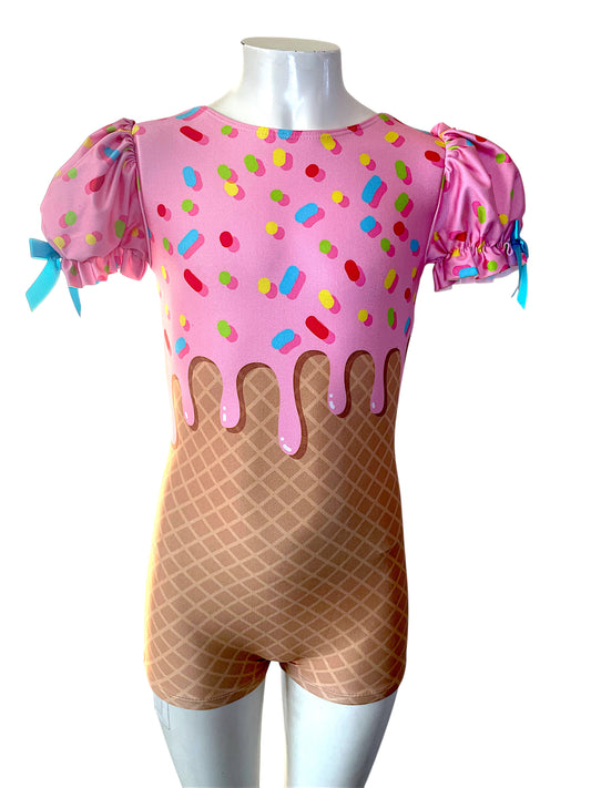 ICE CREAM LYCRA PUFF SLEEVE BIKETARD