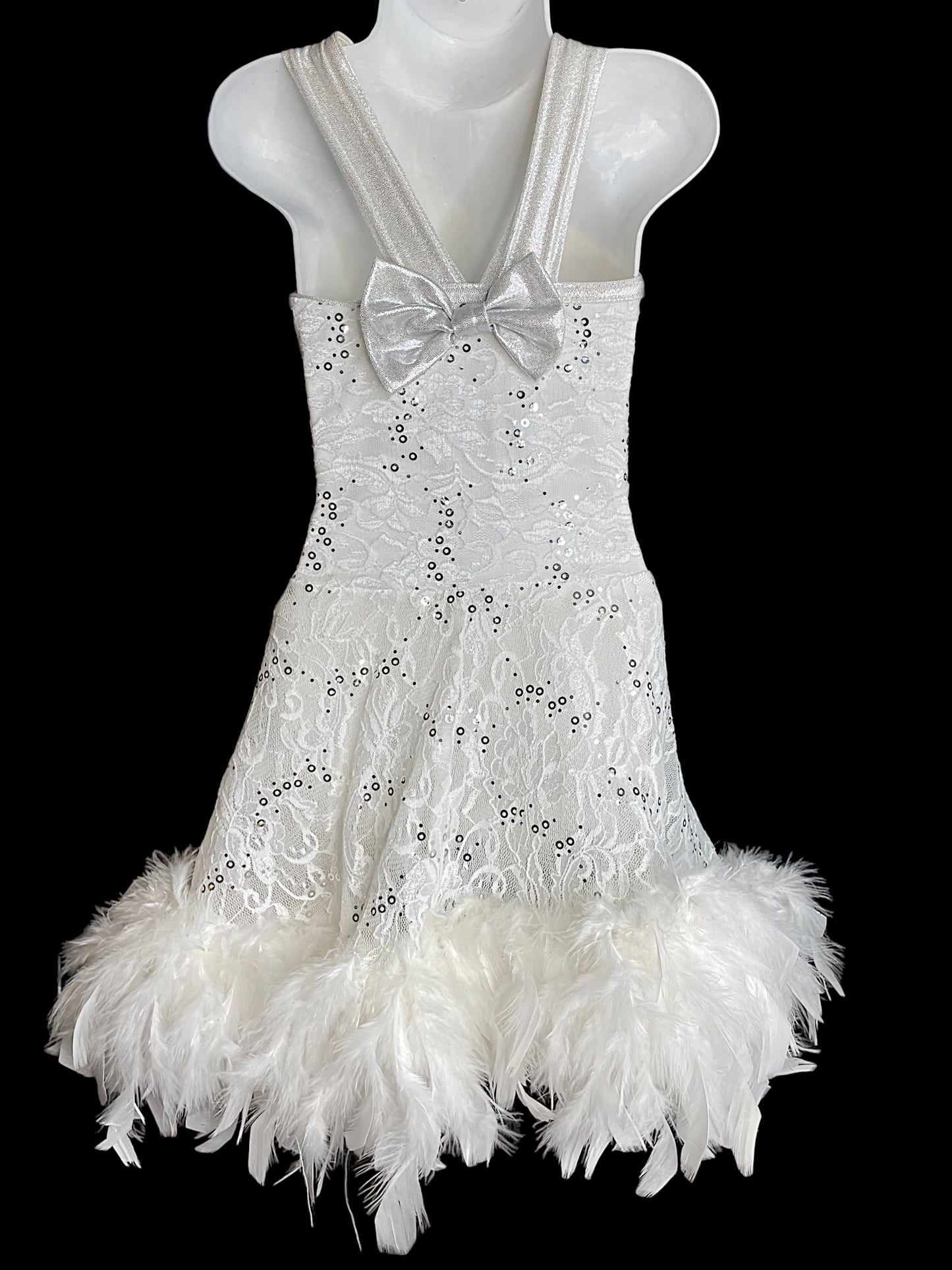 WHITE FEATHER DRESS