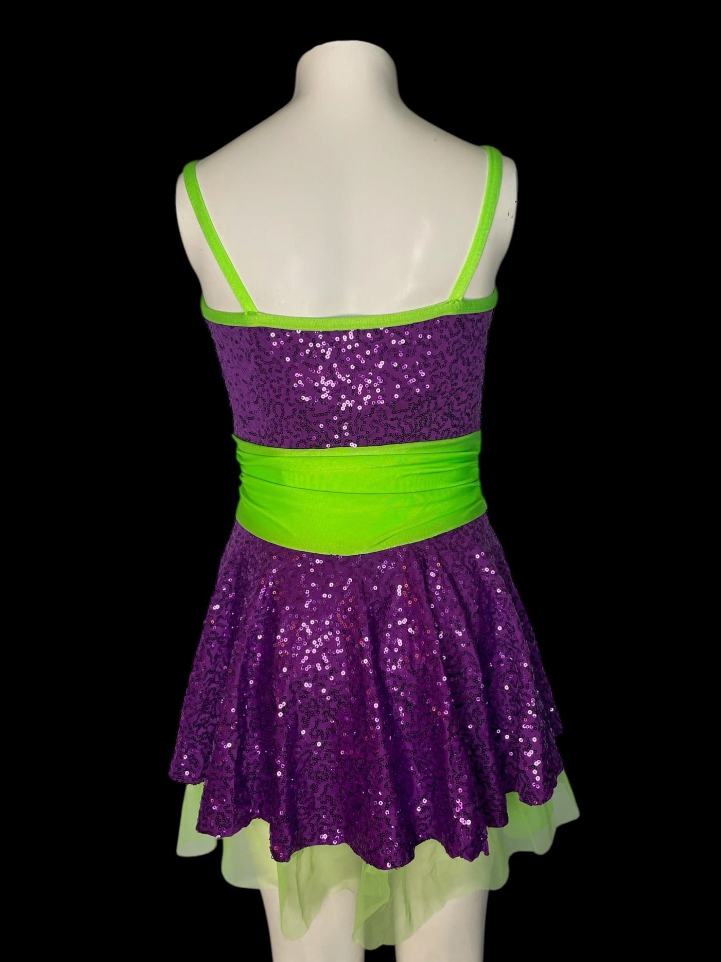 NEON AND PURPLE SEQUIN DRESS