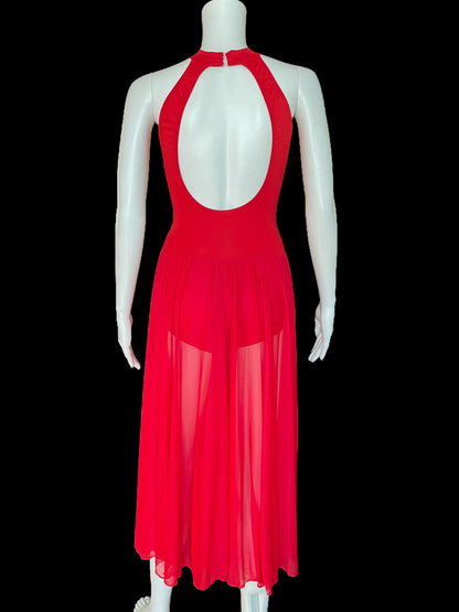 LONG MOCK T-NECK DANCE DRESS-P733