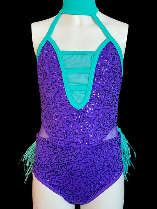 FEATHER BUSTLE LEOTARD-11458