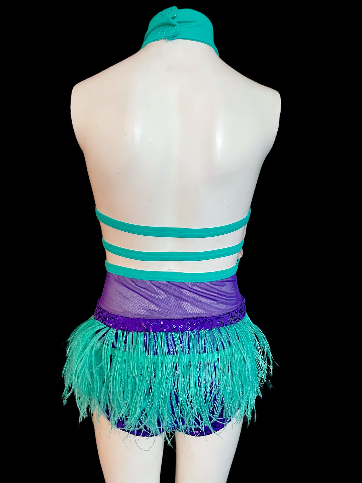 FEATHER BUSTLE LEOTARD-11458