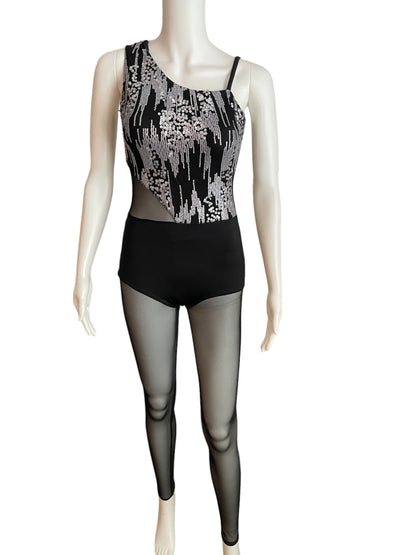 PEWTER LEO AND MESH LEGGINGS