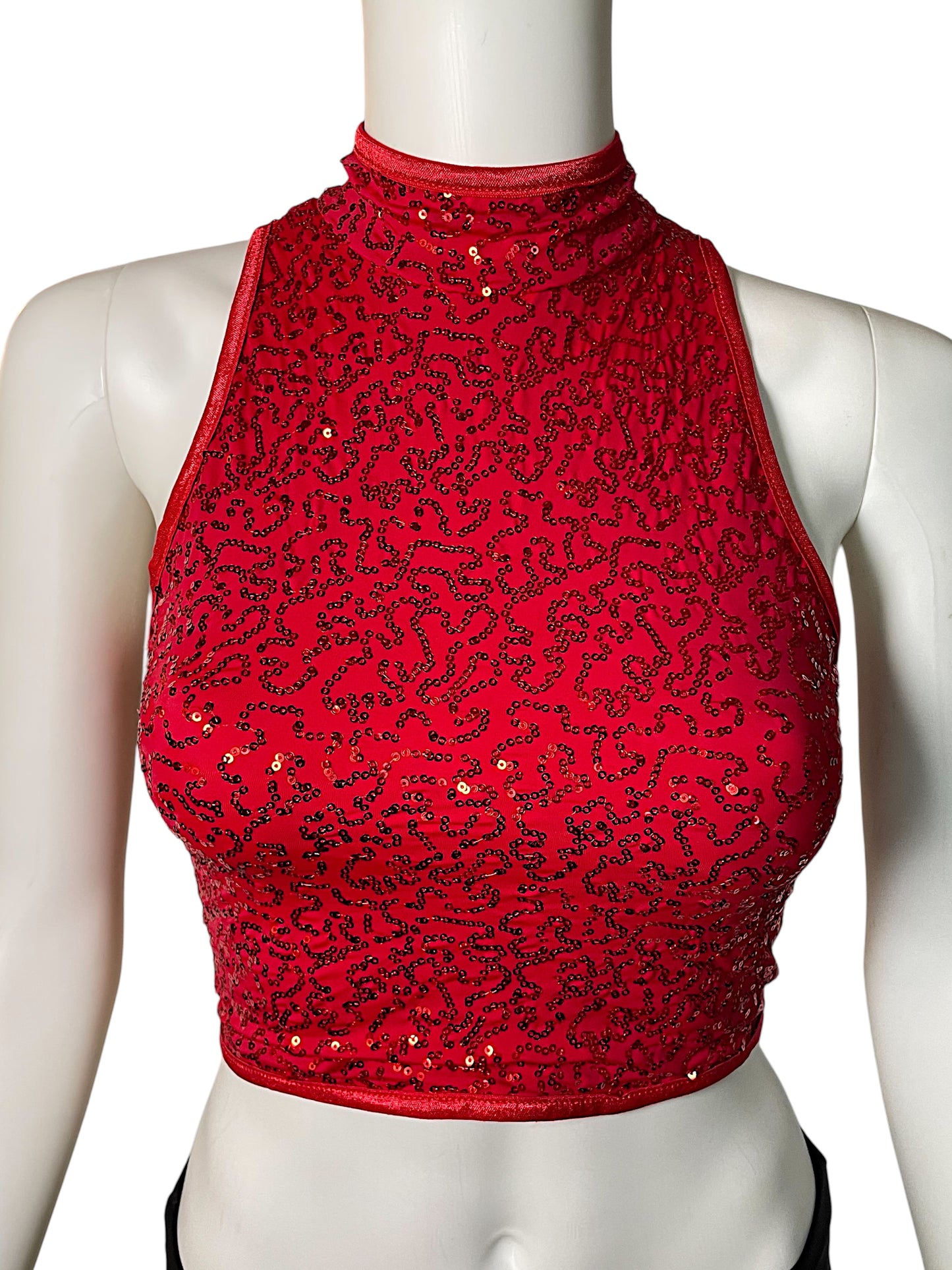 SEQUIN SLEEVELESS CROP TOP-10319