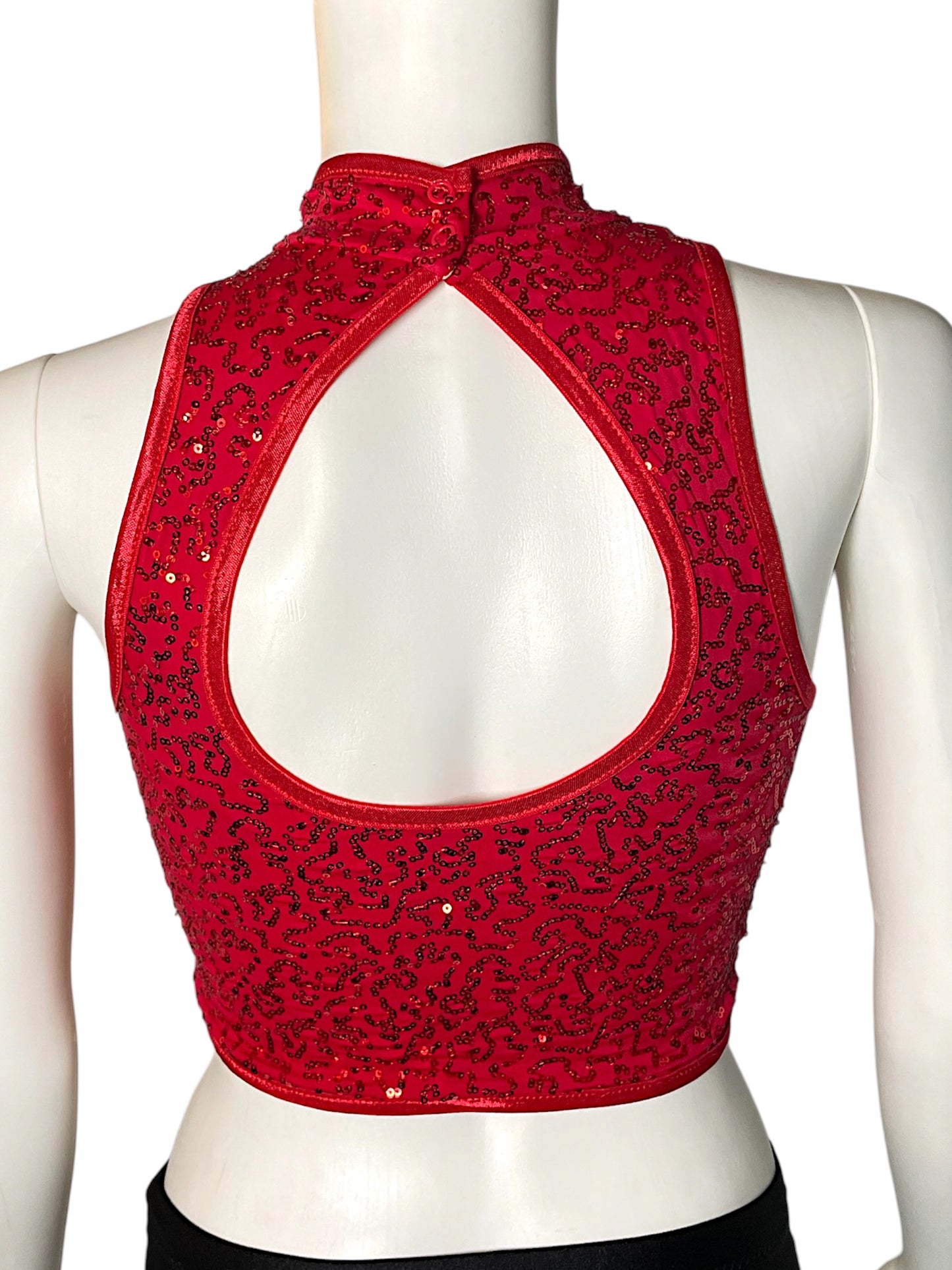 SEQUIN SLEEVELESS CROP TOP-10319