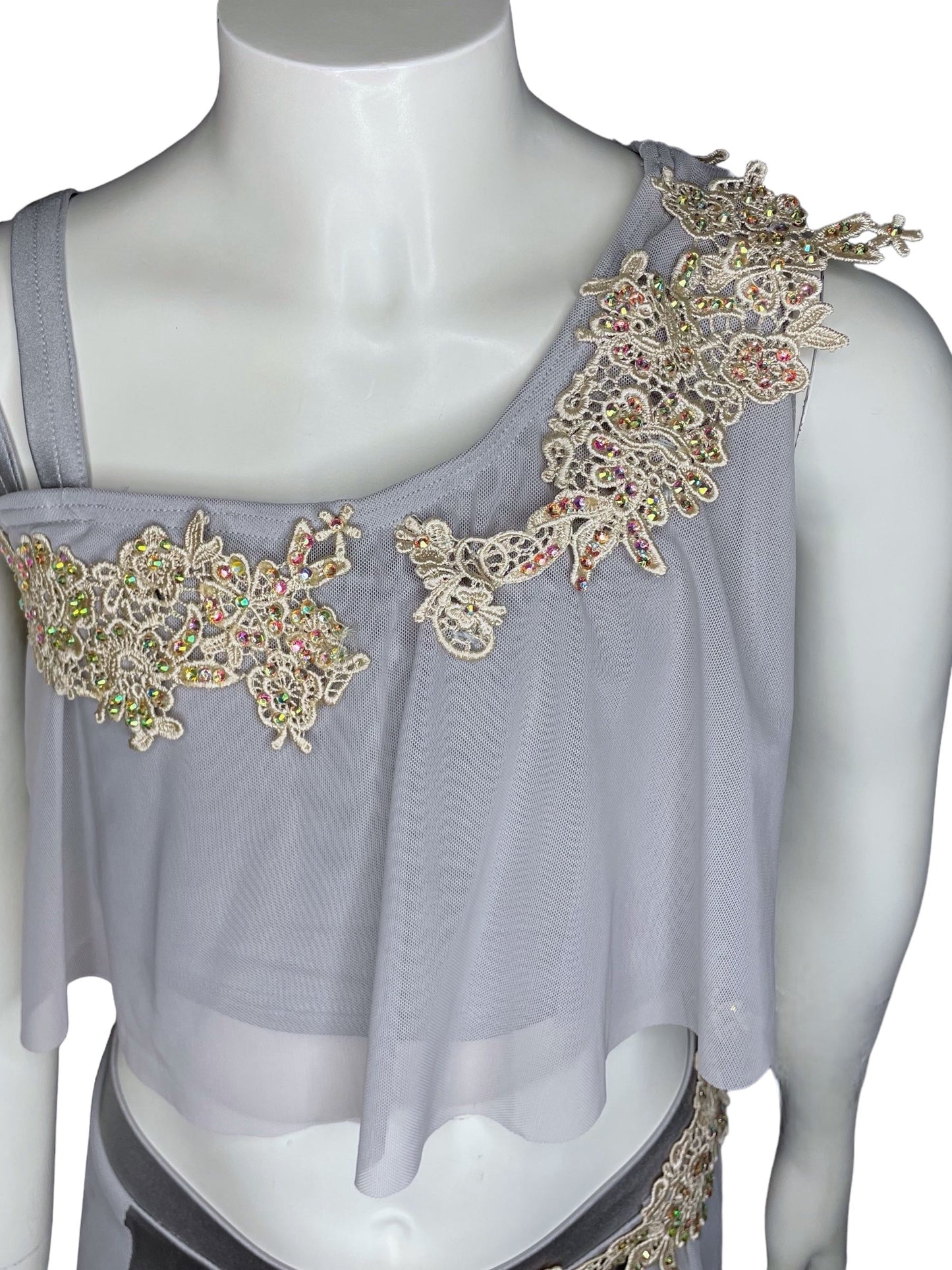 ASYMMETRICAL BRA TOP AND SKIRT-SH11437