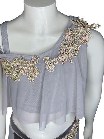 ASYMMETRICAL BRA TOP AND SKIRT-SH11437