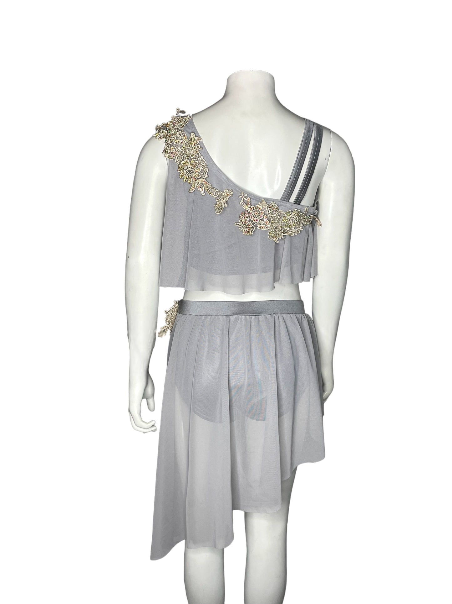 ASYMMETRICAL BRA TOP AND SKIRT-SH11437