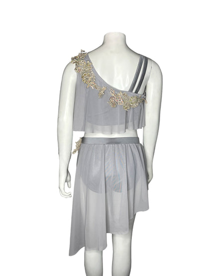 ASYMMETRICAL BRA TOP AND SKIRT-SH11437