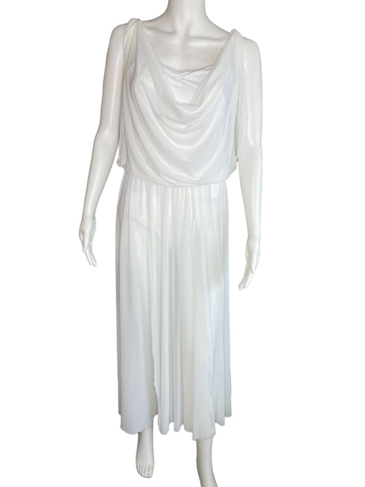 DOUBLE COWL MESH MAXI DRESS-10454