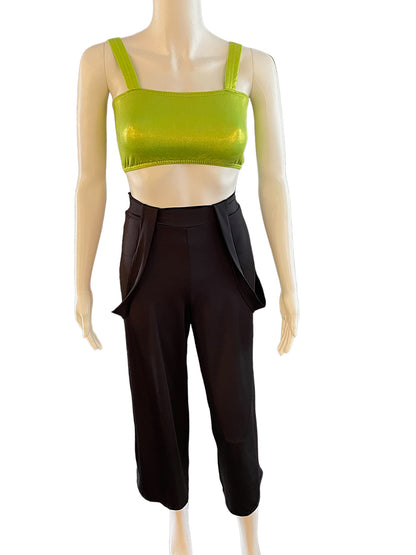 SUSPENDER PANTS WITH CROP TOP