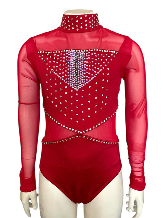 OPEN BACK STONED RED LEOTARD
