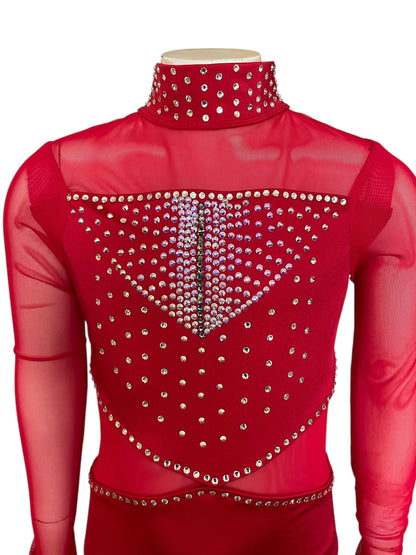 OPEN BACK STONED RED LEOTARD