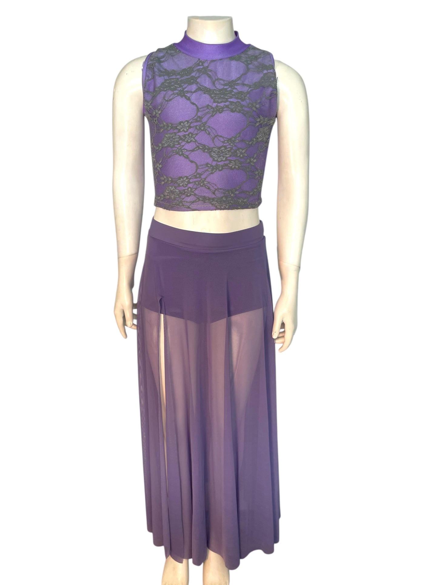 HIGH WAIST MESH MAXI SKIRT-S7823