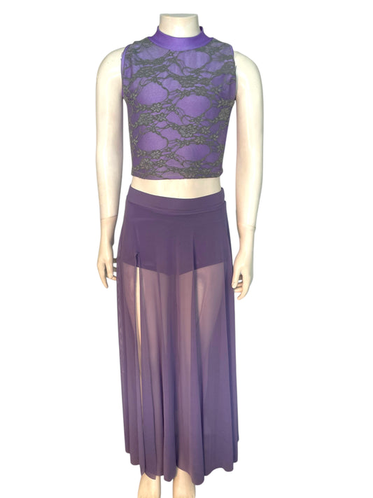 HIGH WAIST MESH MAXI SKIRT-S7823
