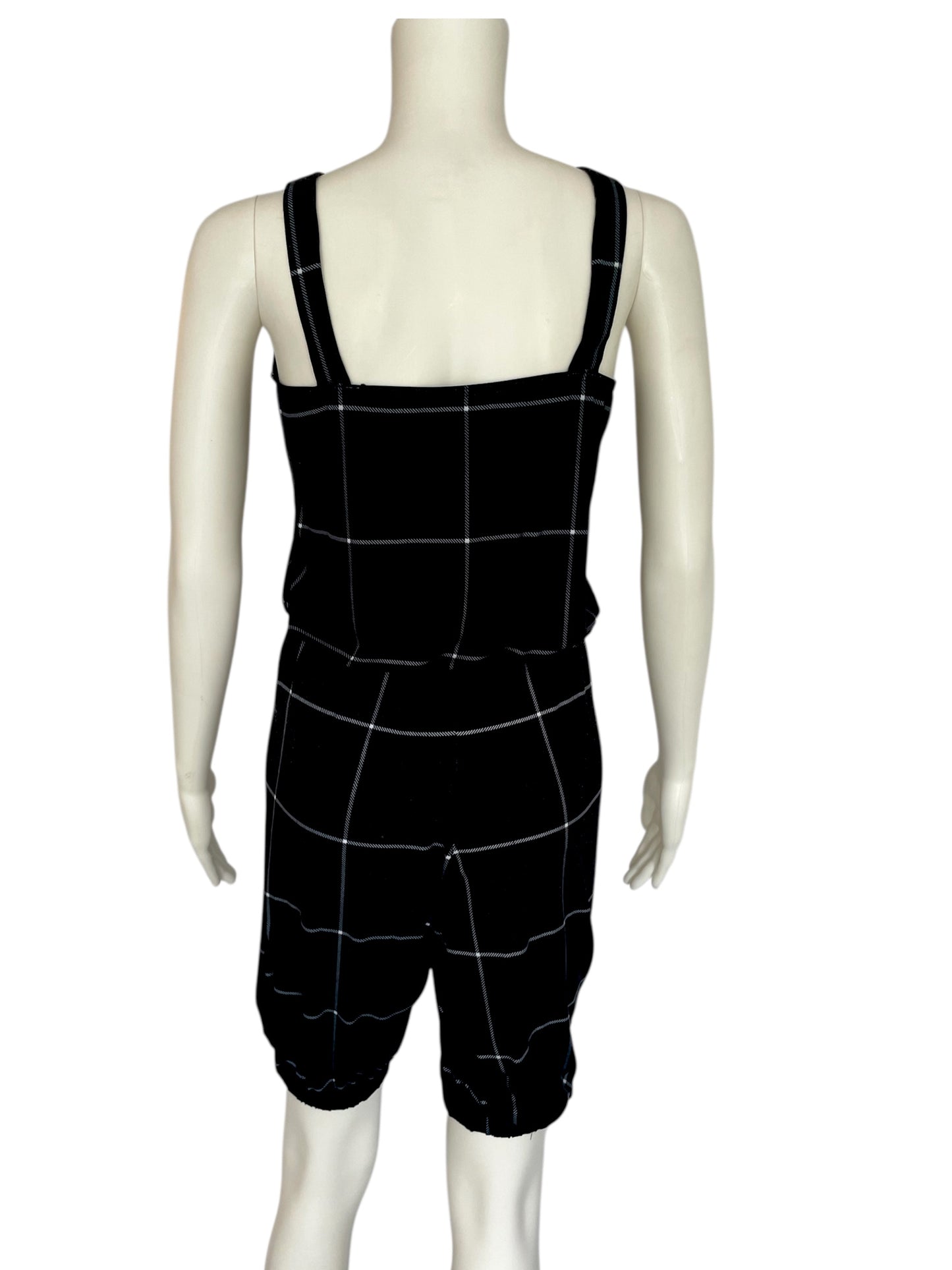 PRINTED MATTE JERSEY JUMPSUIT-PL12676  ALTERED TO SHORTS!