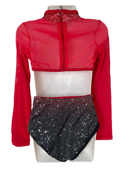 OMBRE SEQUIN CUTOUT LEOTARD-sq11113