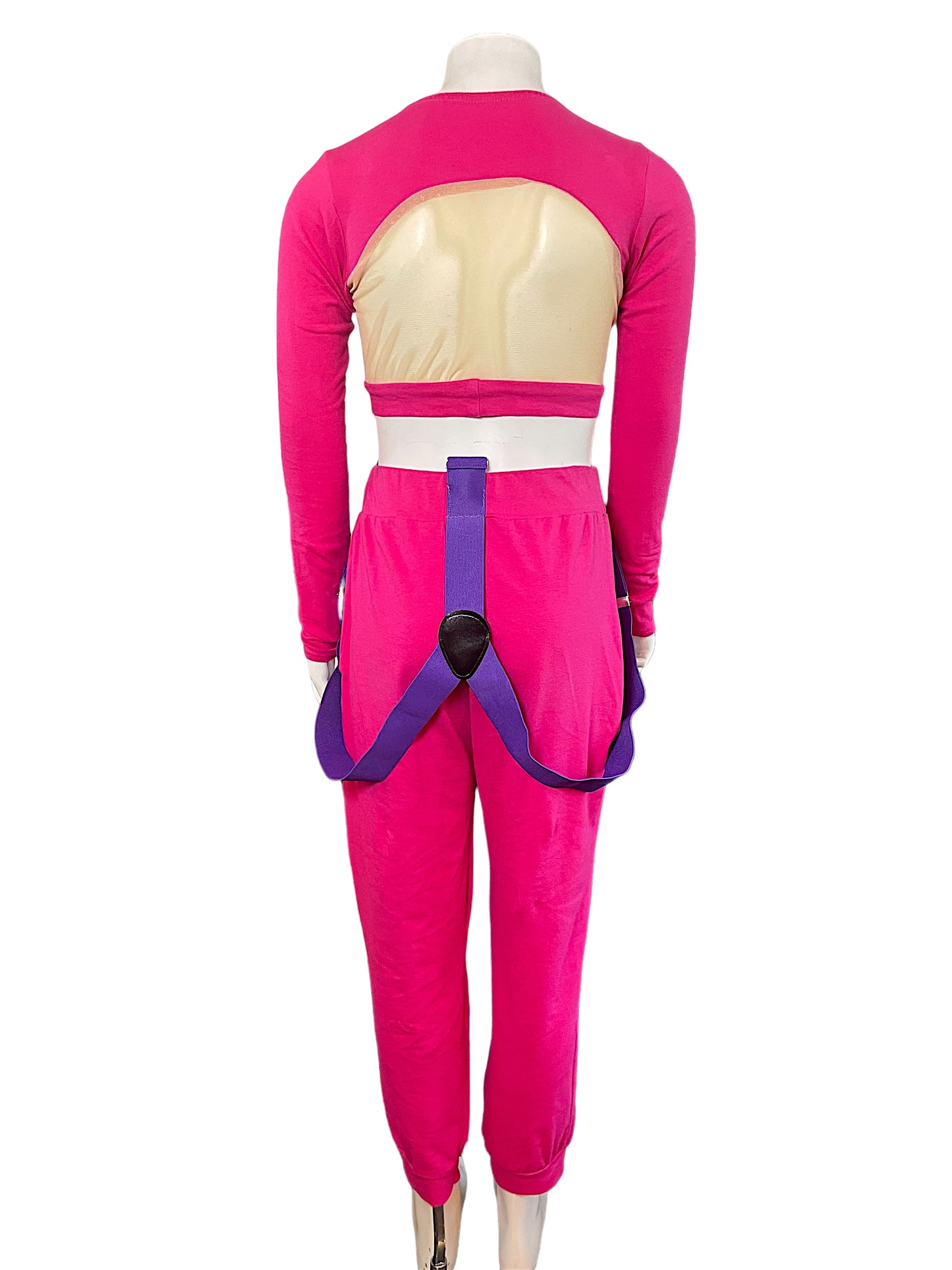 KELLE HOT PINK CROPPED SHIRT AND JOGGERS