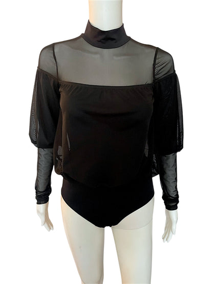 LONG SLEEVE MESH TOP LEOTARD-MT11419