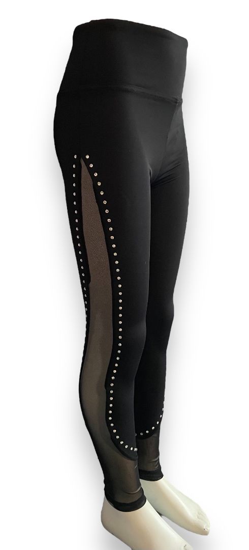 CRYSTAL MESH DETAIL LEGGINGS